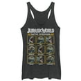 thumbnail image 1 of Women's Jurassic World: Fallen Kingdom Raptor Expressions  Racerback Tank Top Black Heather Medium, 1 of 3