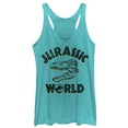 thumbnail image 1 of Women's Jurassic World: Fallen Kingdom Skull Fossil  Racerback Tank Top Tahiti Blue Large, 1 of 3