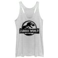 thumbnail image 1 of Women's Jurassic World: Fallen Kingdom Spray Paint Print Logo  Racerback Tank Top White Heather Medium, 1 of 3