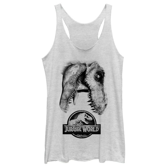 Women's Jurassic World: Fallen Kingdom T. Rex Bite Racerback Tank Top White Heather X Small