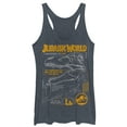 thumbnail image 1 of Women's Jurassic World: Fallen Kingdom T.Rex Scary Facts  Racerback Tank Top Navy Blue Heather Small, 1 of 3