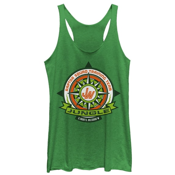 Women's Jurassic World Raptor Training Squad Racerback Tank Top Envy Green Medium