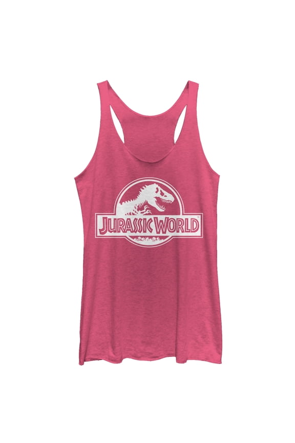 Women's Jurassic World Simple T. Rex Logo Racerback Tank Top Pink Heather Large