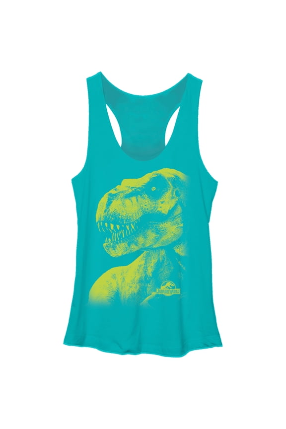 Women's Jurassic World Tyrannosaurus Rex Teeth Racerback Tank Top Tahiti Blue Large