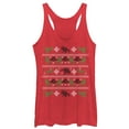 thumbnail image 1 of Women's Jurassic World Ugly Christmas Velociraptor  Racerback Tank Top Red Heather 2X Large, 1 of 3