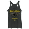 thumbnail image 1 of Women's Jurassic World Velociraptor Pure  Racerback Tank Top Black Heather Small, 1 of 3