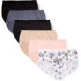 thumbnail image 1 of Women's Just My Size 1210U6 Microfiber Mesh Ultra Light Brief Panty - 6 Pack (Assorted 12), 1 of 4