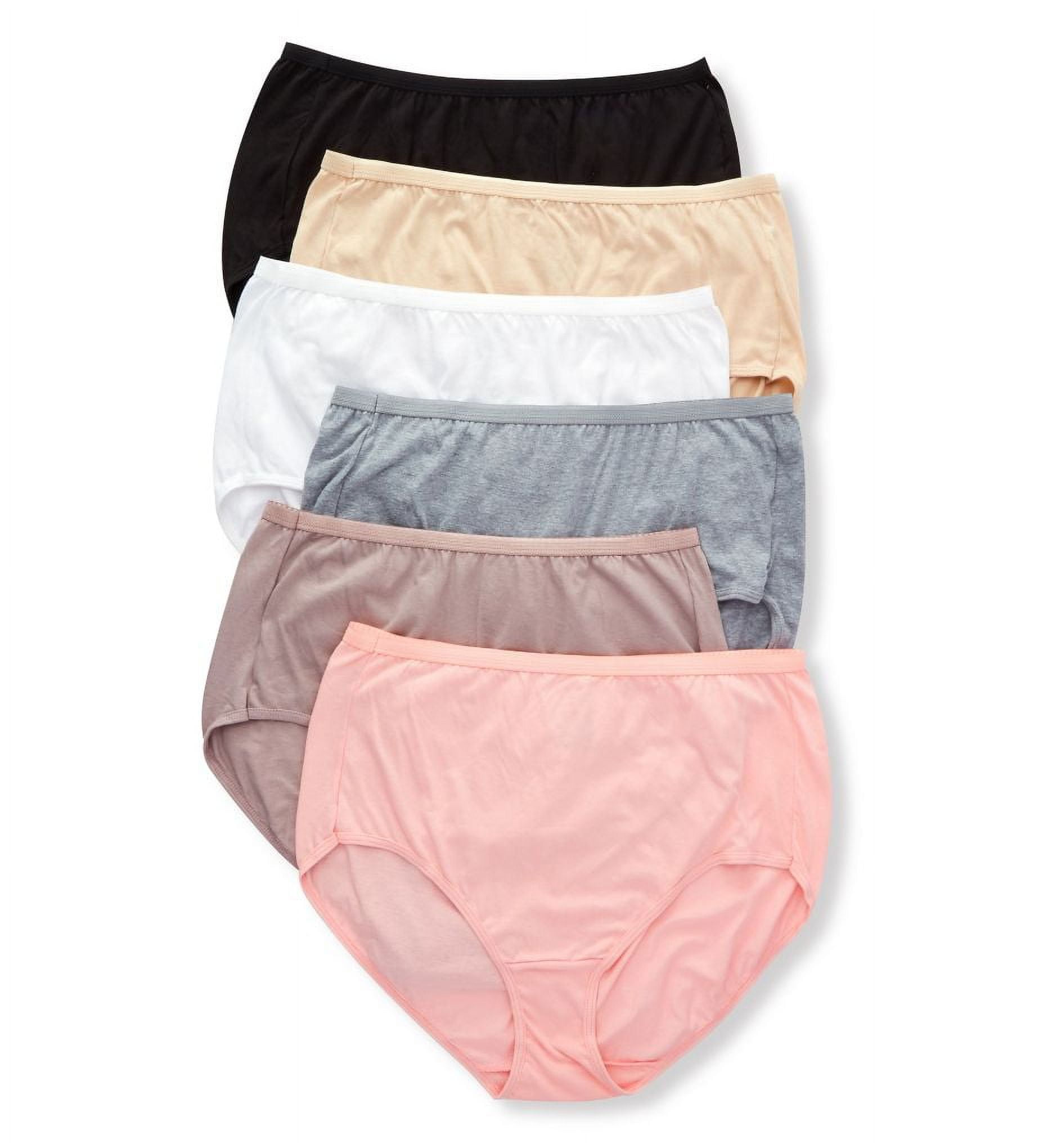 Women's Just My Size 16156C Cool Comfort Cotton High Brief Panty - 6 Pack  (Assorted 9)