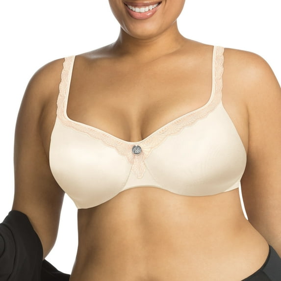 Women's Just My Size MJ1202 Modern Curvy Light Foam Balconette Bra (Mother of Pearl 44D)