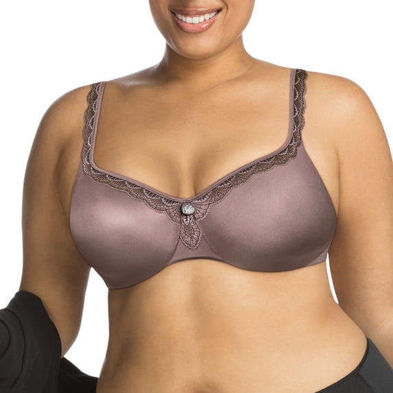 Women's Just My Size MJ1202 Modern Curvy Light Foam Balconette Bra (Rum Raisin 40D)