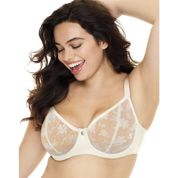 Women's Just My Size MJ1203 Modern Curvy Unlined Balconette Bra (Mother of Pearl 46DD)