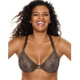 thumbnail image 1 of Women's Just My Size MJ1204 Modern Curvy Embellished Plunge Bra (Rum Raisin 44DDD), 1 of 2