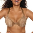 thumbnail image 1 of Women's Just My Size MJ1204 Modern Curvy Embellished Plunge Bra (Sheer Latte 40D), 1 of 2