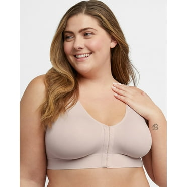 Hanes Just my Size Women's Plus Size Pure Comfort Front-Close Wirefree Bra Style 1274