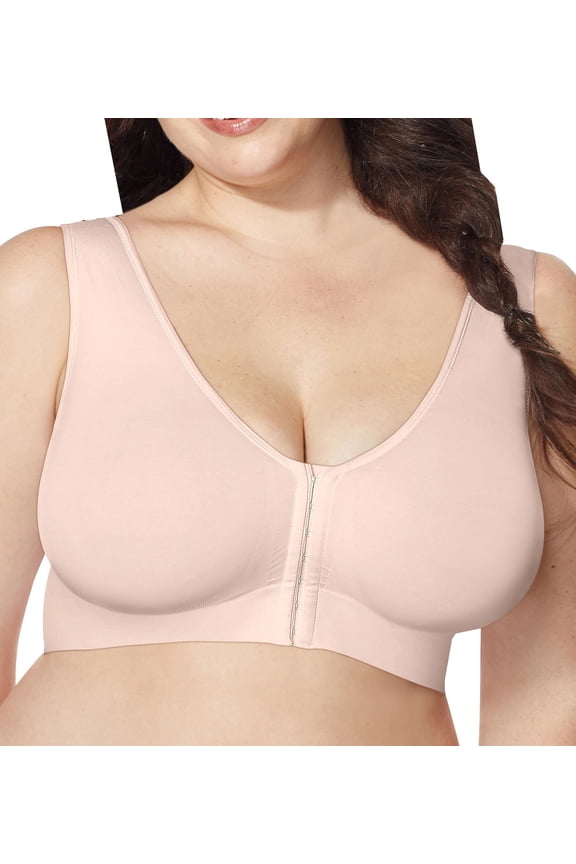 Women's Just My Size MJ1274 by Hanes Pure Comfort Front Closure Wirefree Bra (Sandshell 5X)