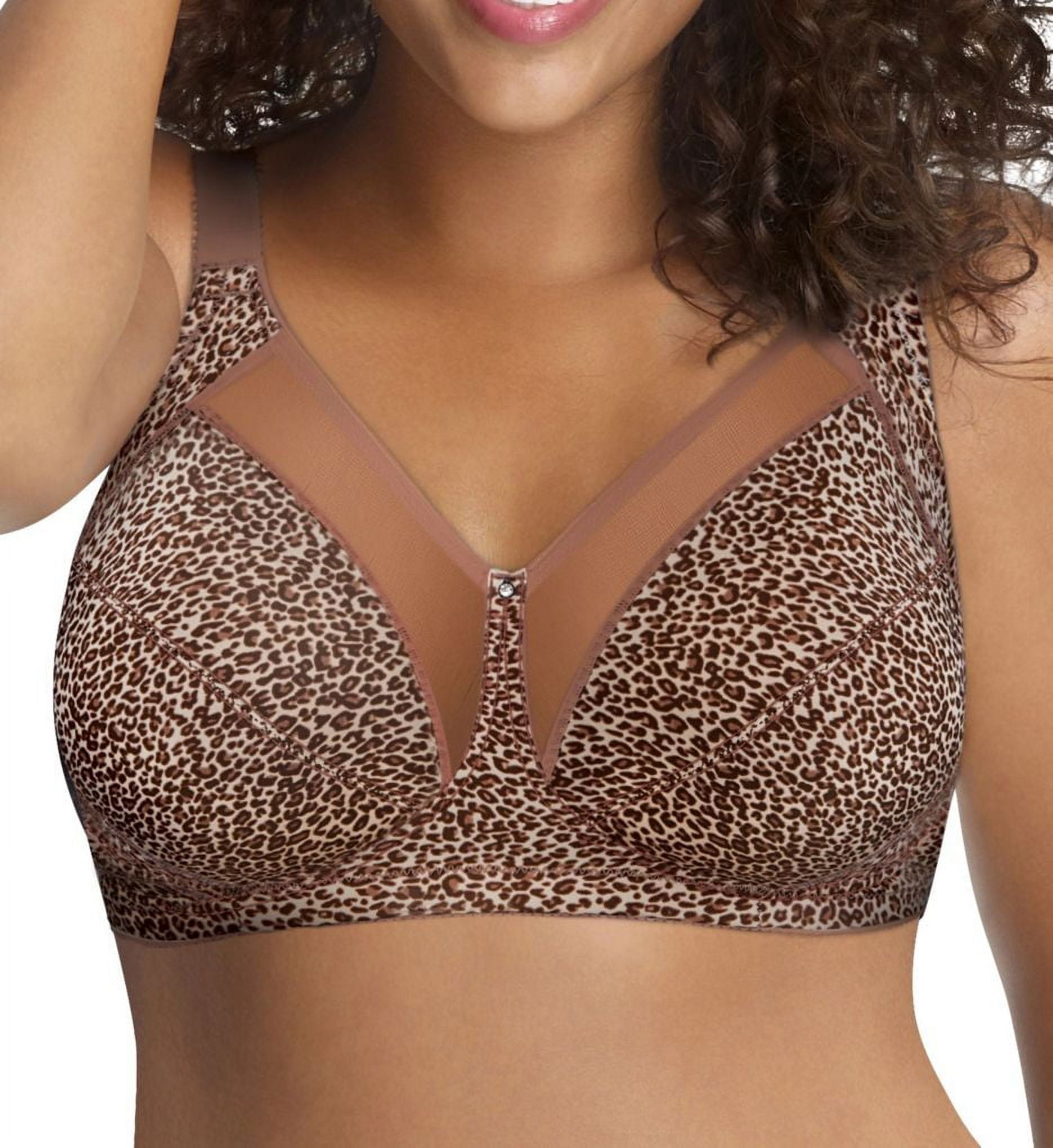  JUST MY SIZE Comfort Shaping Women`s Wirefree Bra, 44DD,  Leopard Print : Clothing, Shoes & Jewelry