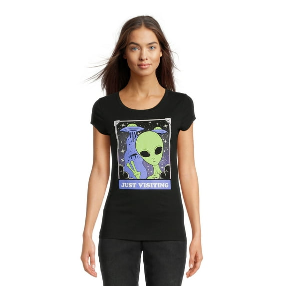 Women’s Just Visiting Short Sleeve Graphic T-Shirt, Sizes XS-3XL