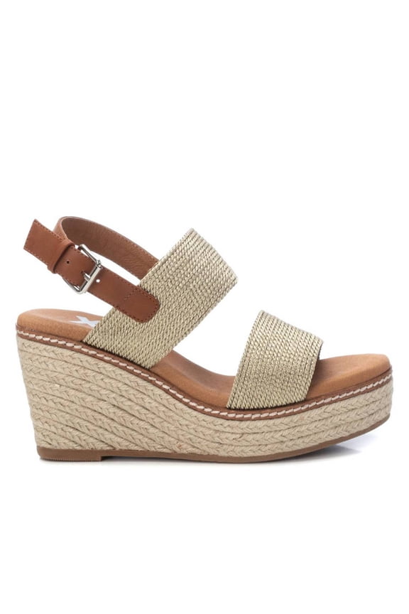 Women's Jute Wedge Sandals By XTI_42365_Gold