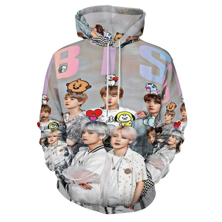Women's K-Pop BTS Hoodie 3D Print Novelty Long Sleeves Hoodie