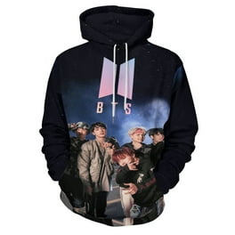 Women s BTS Hoodies 3D Printed Long Sleeve Drawstring Lightweight Hooded Sweatshirts Pullover Hoodies Walmart