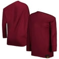 thumbnail image 1 of Women's KIYA TOMLIN Burgundy Washington Commanders Twisted Tri-Blend Asymmetrical 3/4-Dolman Sleeve Sweatshirt, 1 of 3