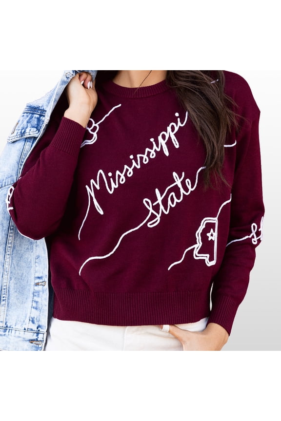 Women's KadyLuxe Maroon Mississippi State Bulldogs Love Letter Sweater