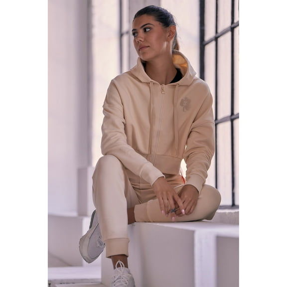 Women's KadyLuxe Natural Notre Dame Fighting Irish Reign Crop Pullover Hoodie