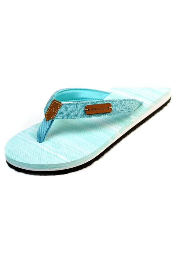 Women's Kaiback Seaside Flip Flop Beach & Pool Sandal - Cute & Comfortable - Women's US 10 EU 41 - Turquoise & White