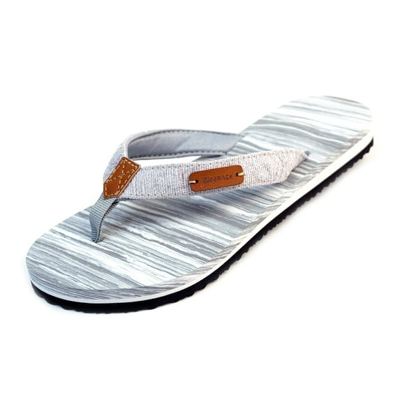 Women's Kaiback Seaside Flip Flop Beach & Pool Sandal - Cute & Comfortable - Women's US 8 EU 39 - Grey & White