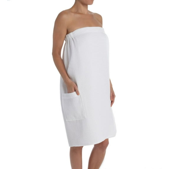 Women's KayAnna M122 Spa Waffle Wrap Robe (White O/S)