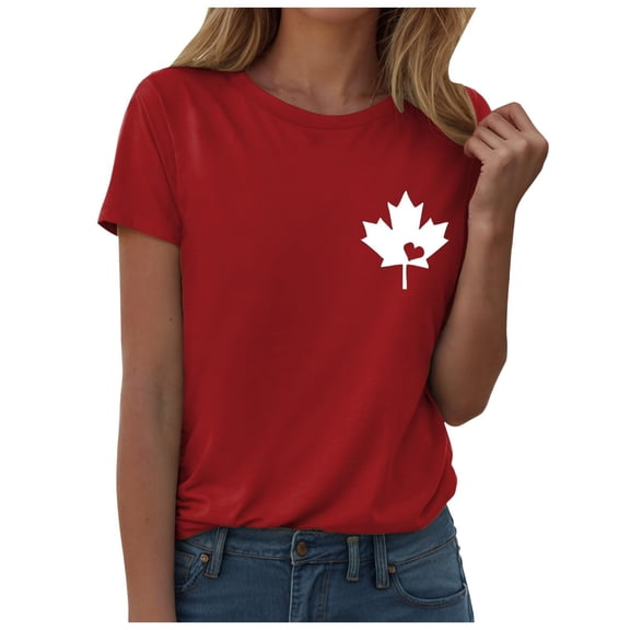 Women's Keep Canada Flag T Shirt Proud Statement Print, Comfortable and Stylish