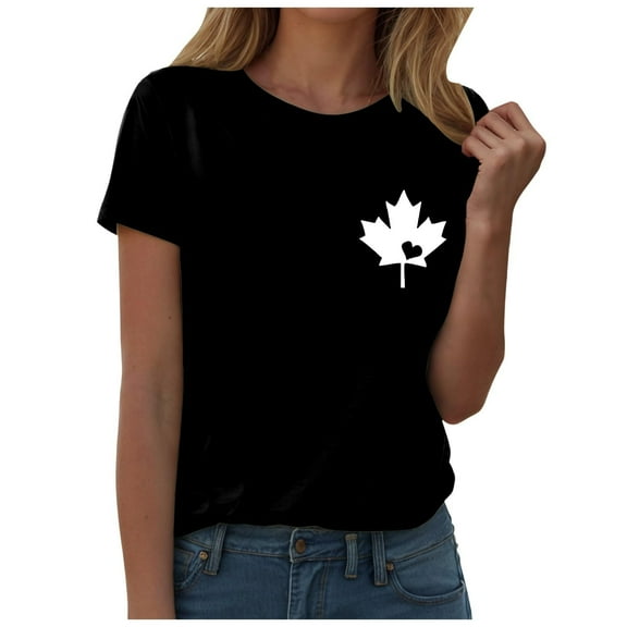 Women's Keep Canada Flag T Shirt Proud Statement Print, Comfortable and Stylish