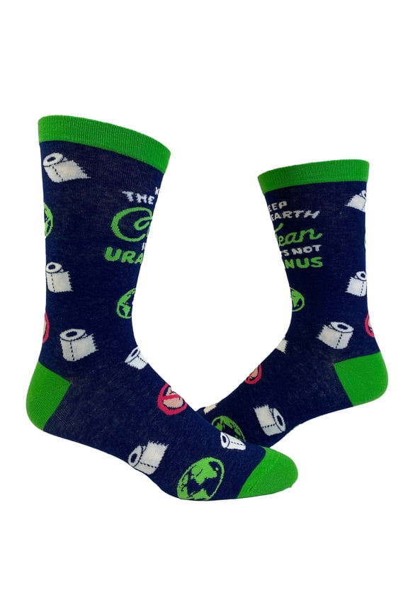 Women's Keep The Earth Clean It's Not Uranus Socks Funny Toilet Space Humor Graphic Footwear