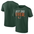 thumbnail image 1 of Women's Kelly Green Miami Hurricanes Best Dad Ever T-Shirt, 1 of 3