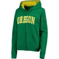thumbnail image 1 of Women's Kelly Green Oregon Ducks Arched Name Full-Zip Hoodie, 1 of 5