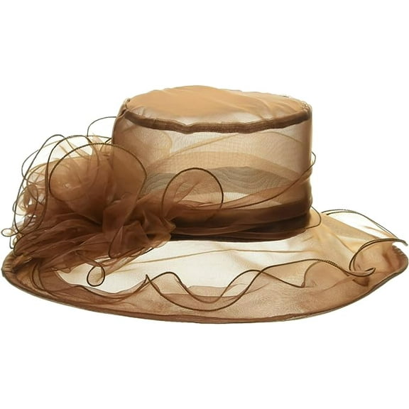 Women's Kentucky Derby Church Dress Hat Wide Brim Leaf Flower Bridal Shower Hat