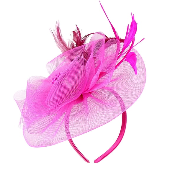 Women's Kentucky Derby Fascinators Hat with Feather Flower Mesh Feathers Headwear Kentucky Derby Hat with Bow Cocktail Tea Party for Women Pillbox Hat Vintage Lace Headwear Veil Fascinator Hat