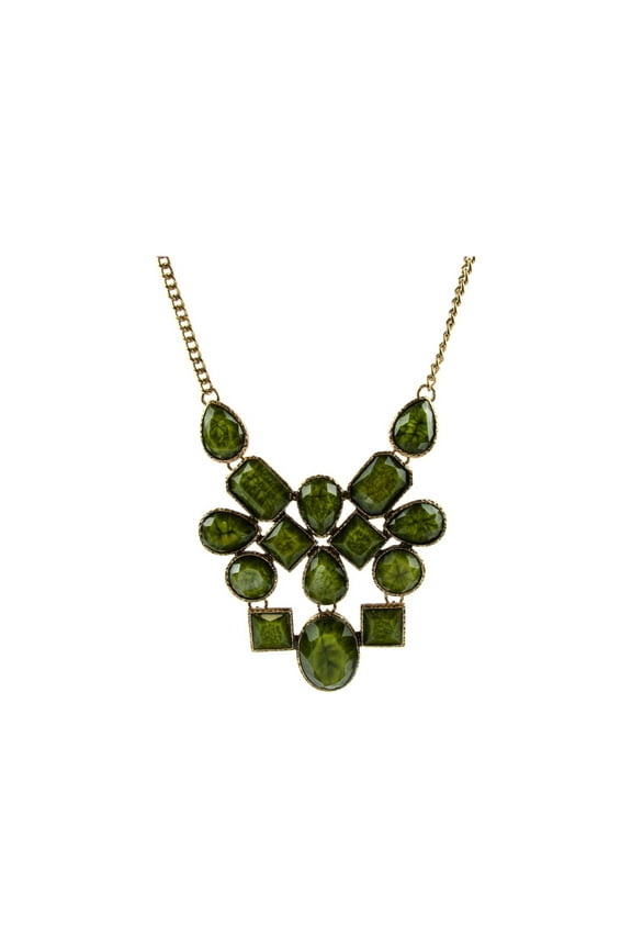 Women's Kewiwi It Up Brilliant Green 11" + 2" Chunky Bib Statement Necklace