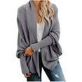 thumbnail image 1 of Women's Kimono Batwing Cable Cardigan Sweaters Open Front Knitted Slouchy Oversized Wrap Cardigan Sweater Outwear Coat, 1 of 6