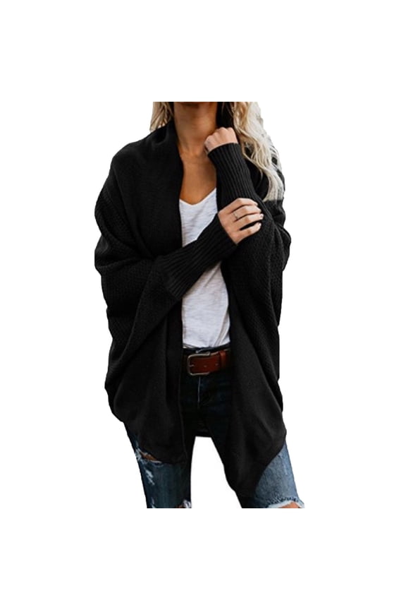Women's Kimono Batwing Cable Cardigan Sweaters Open Front Knitted Slouchy Oversized Wrap Cardigan Sweater Outwear Coat