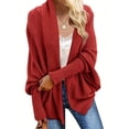 thumbnail image 1 of Women Kimono Batwing Cable Knitted Slouchy Oversized Wrap Cardigan Sweater, 1 of 6