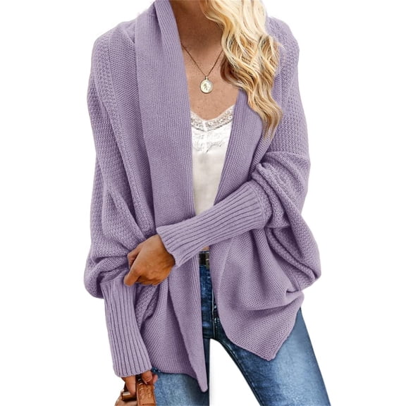 Women Kimono Batwing Cable Knitted Slouchy Oversized Wrap Cardigan Sweater