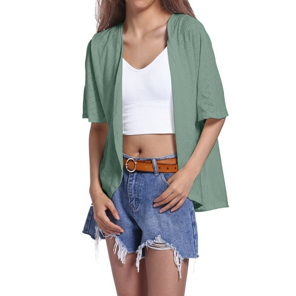 Women's Kimono Cardigan Lightweight Summer Cover Up Casual Boho Blouse Loose Beach Shawl Tops Solid Color Comfortable Stylish