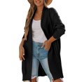 thumbnail image 1 of Women's Kimono Cardigans Chunky Knit Long Sleeve Slouchy Sweater Open Front Casual Loose Outwear with Pockets, 1 of 2