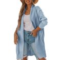 thumbnail image 1 of Women's Kimono Cardigans Chunky Knit Long Sleeve Slouchy Sweater Open Front Casual Loose Outwear with Pockets, 1 of 2