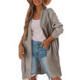 thumbnail image 1 of Women's Kimono Cardigans Chunky Knit Long Sleeve Slouchy Sweater Open Front Casual Loose Outwear with Pockets, 1 of 2