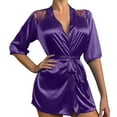 thumbnail image 1 of Women's Kimono Robe Short Satin Pure Short Silky Robes, 1 of 4