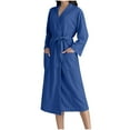 thumbnail image 1 of Women's Kimono Robe Unisex Lightweight Midi Lenght Casual Loungewear with Belt Soft Bathrobe for Spa & Beach, 1 of 6