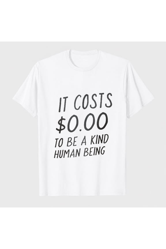 Women's Kind Human Being Graphic T-Shirt, Positive Kindness Quote Short Sleeve Tee