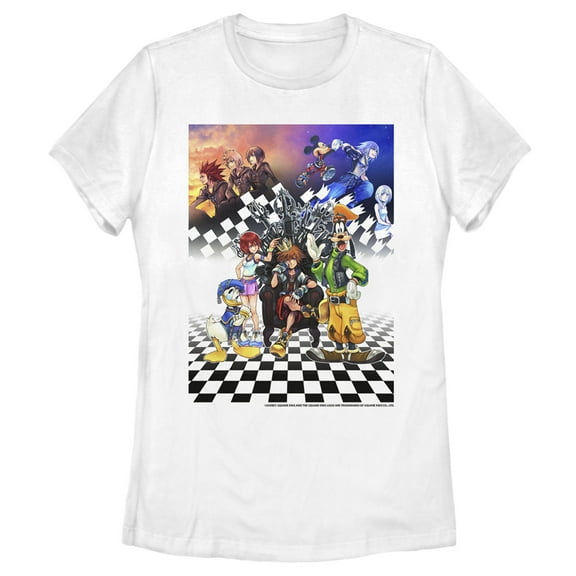 Women's Kingdom Hearts 1.5 Box Art Graphic Tee White 2X Large